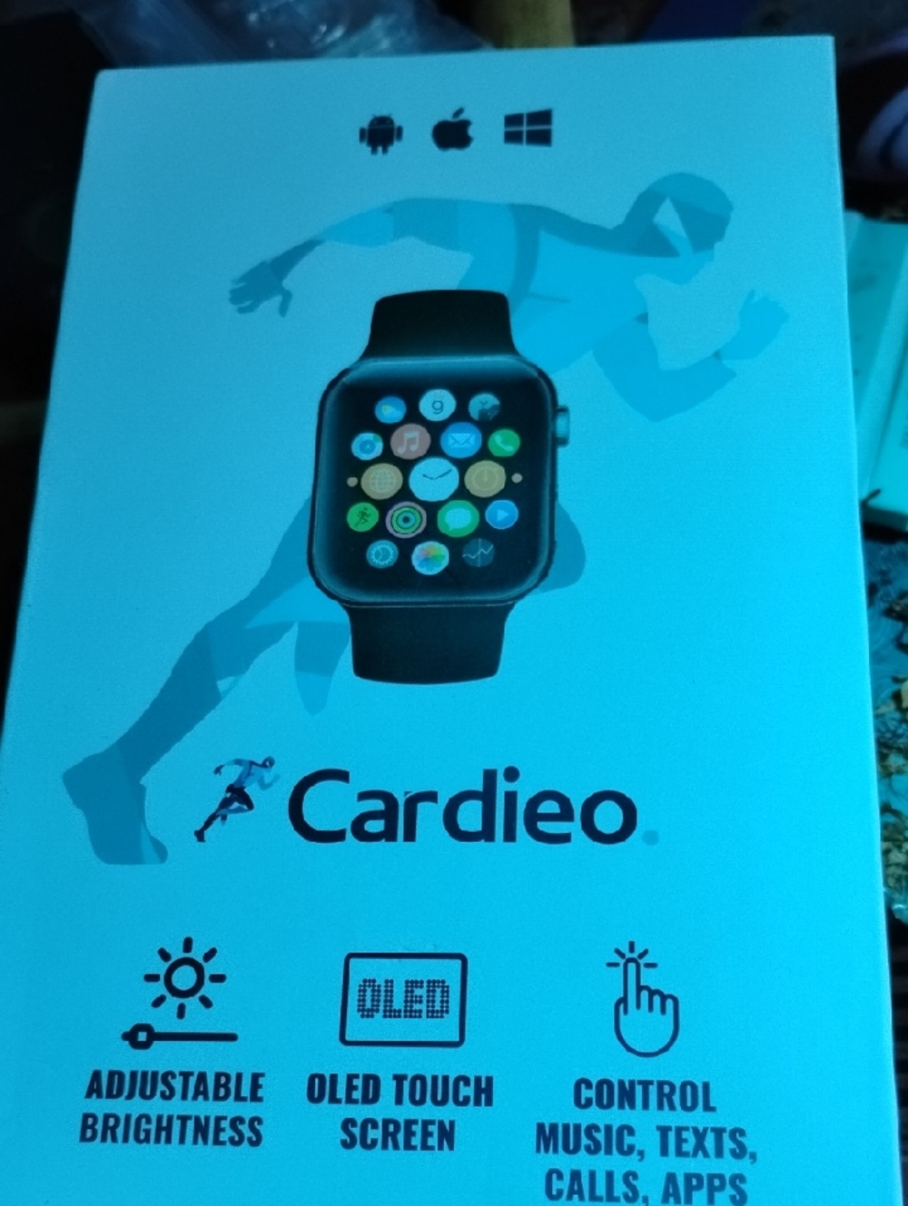 Black Smartwatch with OLED Touch Screen